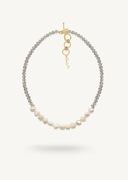 OLIVIA PEARL NECKLACE Gray