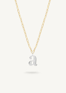 INITIAL SILVER - Paperclip chain 16"