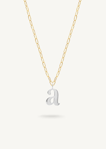 INITIAL SILVER - Paperclip chain 16"