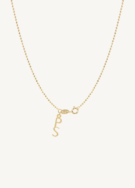 INITIAL GOLD - Ball chain 20"